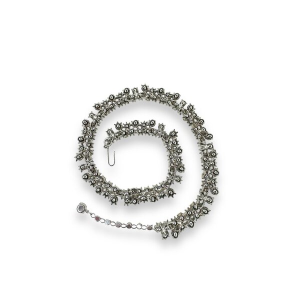 Vintage Trifari Choker Necklace Multi-Color Crystals Hook Closure 13"-15" - Picture 3 of 11